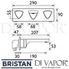 Bristan Bright Wall Mounted Basin Mixer Tap Dimensions